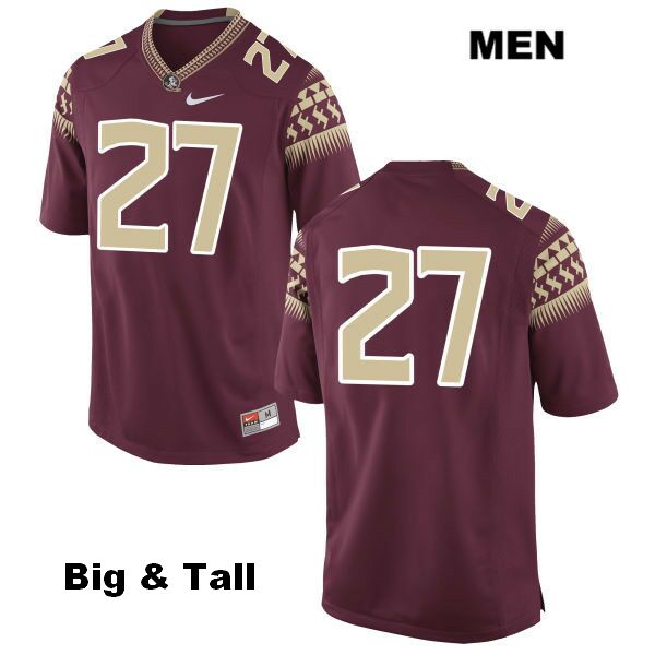 Men's NCAA Nike Florida State Seminoles #27 Ontaria Wilson College Big & Tall No Name Red Stitched Authentic Football Jersey MJJ2569LX